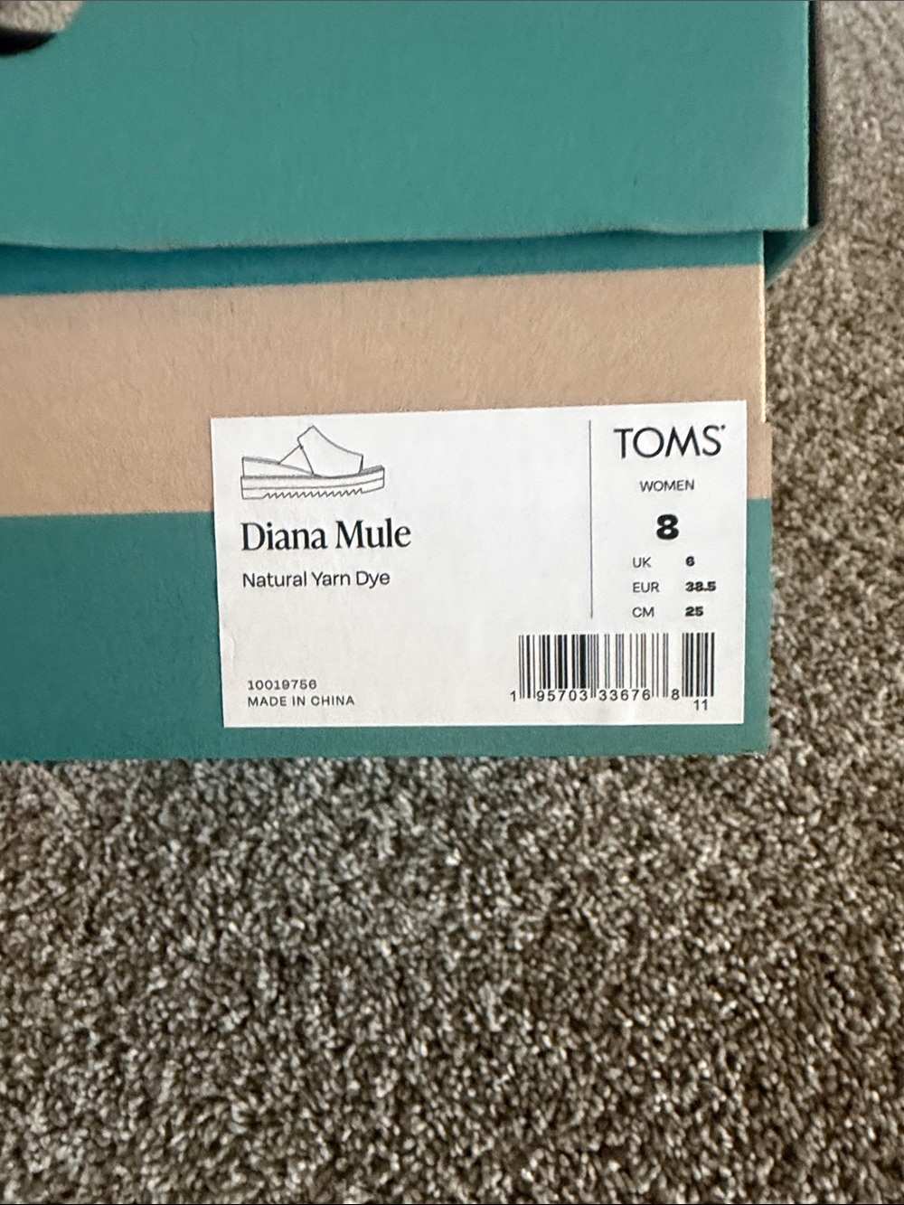 TOMS Cream Textured Platform Slide Wedge Mules - Picture 2 of 6